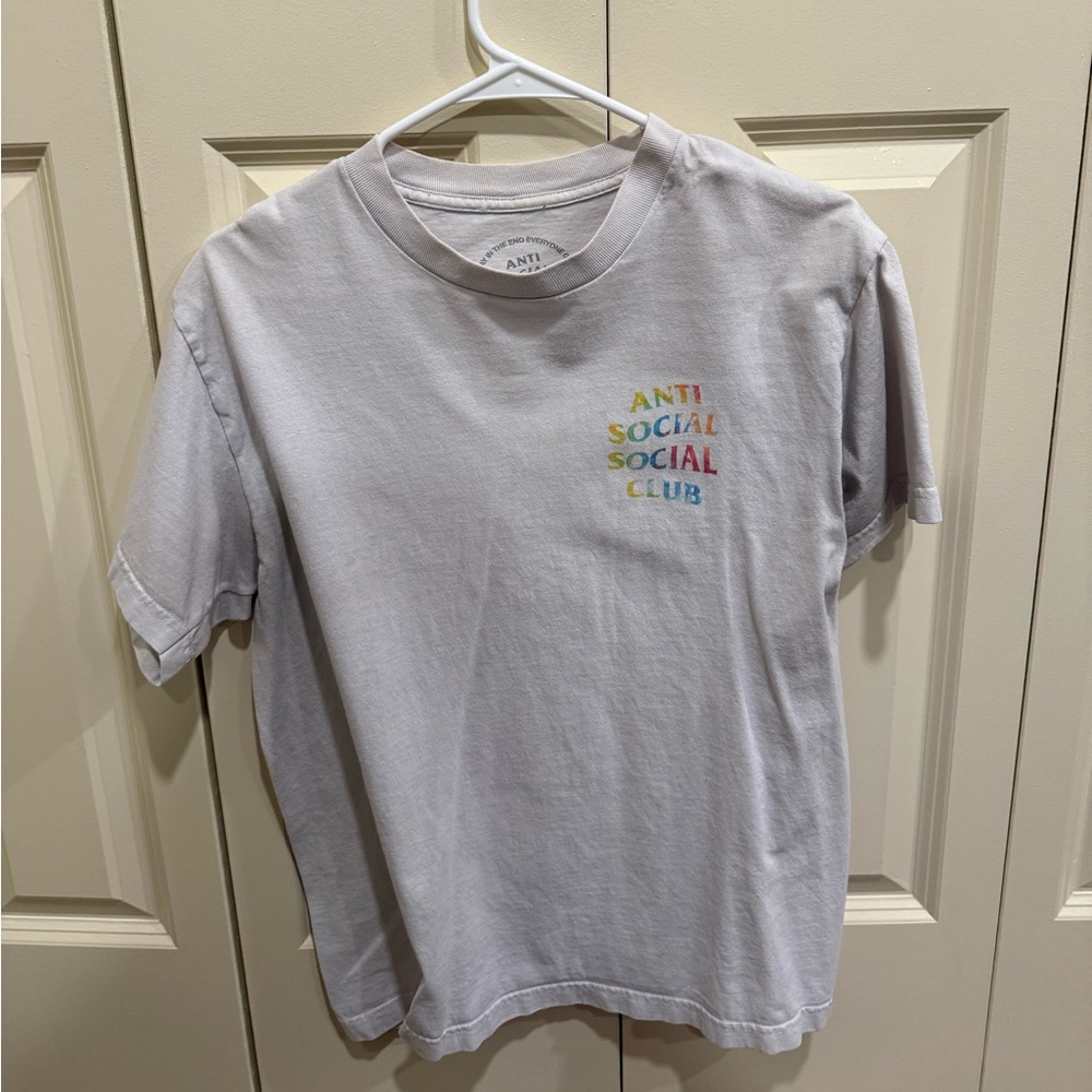 Anti Social Social Club White Tee with Colorful Logo